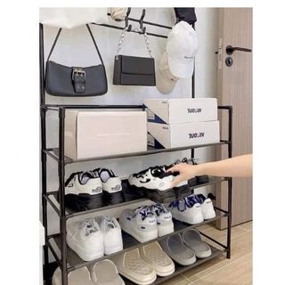 KỆ ĐỂ GIÀY CÓ NGĂN TREO ĐỒ MẪU MỚI