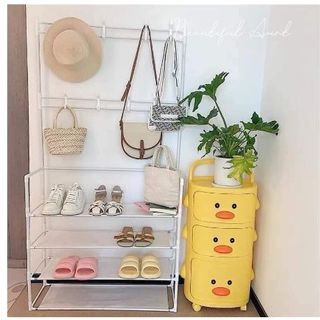 KỆ ĐỂ GIÀY CÓ NGĂN TREO ĐỒ MẪU MỚI