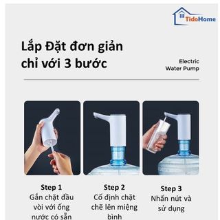 Vòi Bơm Nước Tự Động Đa Năng Smart Pump, Đầu Bơm Thông Minh Rót Nước Rảnh Tay Từ Binh Lọc. TidoHome WP01