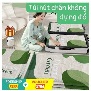 SET 6 TÚI TẶNG BƠM ĐIỆN CỰC TIỆN LỢI ( túi hút chân không xanh lá)