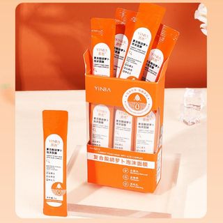 (Siêu Hot) Mặt Nạ Cà Rốt Sủi Bọt Thải Độc Trắng Da, Mặt Nạ Cà Rốt Hộp 12 Gói Sạch Bụi Bẩn, Dầu Thừa, Giảm Mụn Đầu Đen