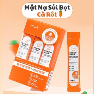 (Siêu Hot) Mặt Nạ Cà Rốt Sủi Bọt Thải Độc Trắng Da, Mặt Nạ Cà Rốt Hộp 12 Gói Sạch Bụi Bẩn, Dầu Thừa, Giảm Mụn Đầu Đen