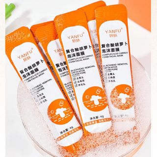 (Siêu Hot) Mặt Nạ Cà Rốt Sủi Bọt Thải Độc Trắng Da, Mặt Nạ Cà Rốt Hộp 12 Gói Sạch Bụi Bẩn, Dầu Thừa, Giảm Mụn Đầu Đen