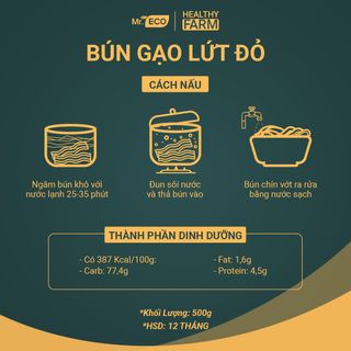 BÚN GẠO LỨT ĐỎ HỮU CƠ 500G - MR.ECO HEALTHY FOOD