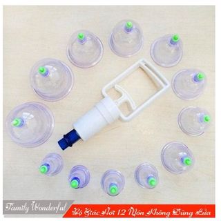 [Sale hủy diệt] Bộ giác hơi 12 món không dùng lửa Có Dây Nối .ĐTLV