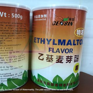 Chất kích hương cho trái cây sấy Ethylmaltol Flavor - Gensin China 0.5kg/lon giá sỉ