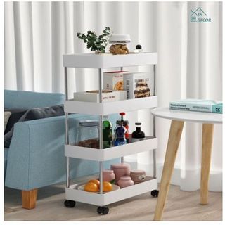 Kệ đựng đồ đa năng 4 tầng, Kệ spa 4 tầng có bánh xe đẩy chuyên dụng cho spa, phòng tắm, bếp chất liệu inox - kệ nhà tắm