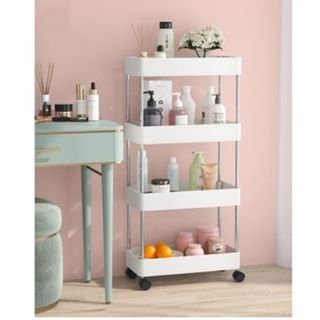 Kệ đựng đồ đa năng 4 tầng, Kệ spa 4 tầng có bánh xe đẩy chuyên dụng cho spa, phòng tắm, bếp chất liệu inox - kệ nhà tắm