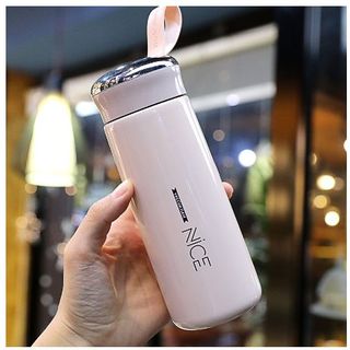 Bình Giữ Nhiệt Cao Cấp Nice 400ml Lõi Thủy Tinh Bọc Nhựa Lúa Mạch Có Dây Sách Tiện Dụng