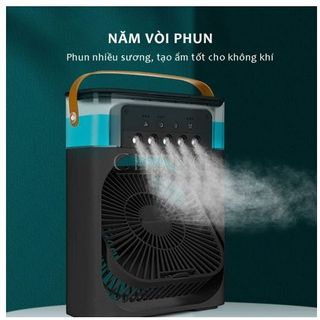 Quạt Điều Hòa Hơi Nước Mini, Quạt Phun Sương Tạo Ẩm Làm Mát Để Bàn, Hẹn Giờ Thông Minh Tích Hợp Đèn Ngủ