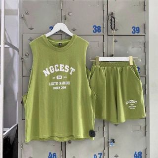 Set Bộ ba lỗ nữ thể thao gồm áo tanktop thun cotton xịn kèm quần đùi nữ thể thao cá tính ullzang mặc
