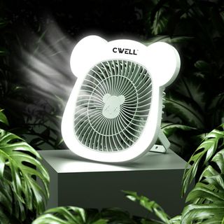 Quạt mini, Quạt để bàn tích điện, quạt mini để bàn có đèn led Cwell C202F