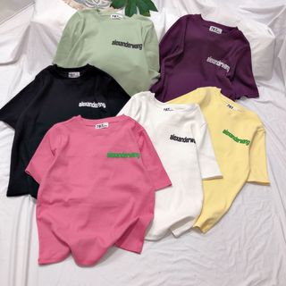 Áo thun gân from vừa 55kg đổ lại in chữ đủ màu hàng cắt may chính phẩm 787 FASHION