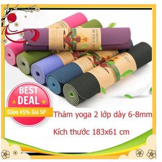 [FREESHIP❤️] THẢM TẬP YOGA TPE CAO CẤP 2 LỚP 6MM giá sỉ