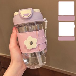 Bình nước Ốp da Sticker nắp bật cực yêu 400ml - 500ml