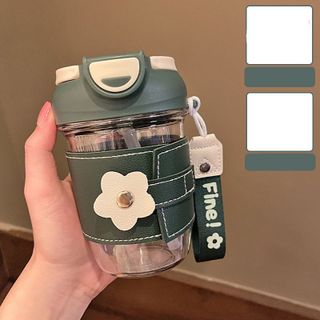 Bình nước Ốp da Sticker nắp bật cực yêu 400ml - 500ml