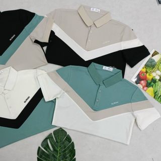 Áo Thun Nam Cao Cấp , Cổ Trụ ( Tròn ) Phối Sọc Và In Phản Quang - Mẫu Mới Hiện Nay .