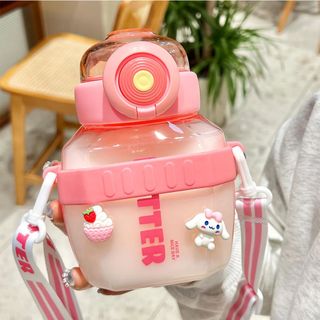 Bình nước Sticker vuông nắp bật cực yêu 700ml