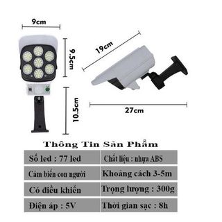 Đèn Năng Lượng Mặt Trời Hình Camera 3 Chế Độ Cảm Biến Chuyển Động Siêu Sáng,Dễ Lắp Đặt