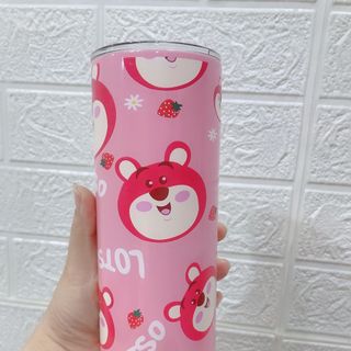 Ly giữ nhiệt hoạ tiết Dremon,dung tích 600ml,tặng kèm ống hút inox+ túi đựng ly+ cọ vệ sinh ống hút