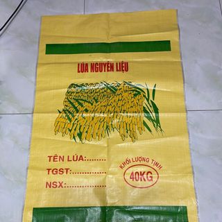 Bao vàng in lúa nguyên liệu 40kg có sẵn, miễn phí trục in giá sỉ