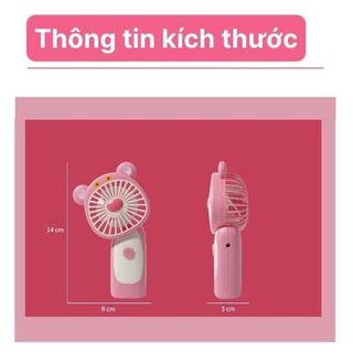 SET 2 QUẠT CẦM TAY MINI GẤU DÂU MINI SIÊU CUTE Sạc Pin USB
