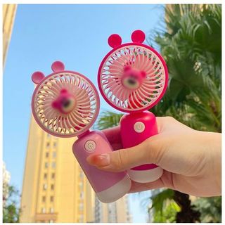 SET 2 QUẠT CẦM TAY MINI GẤU DÂU MINI SIÊU CUTE Sạc Pin USB