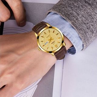 Đồng Hồ Nam - Thương Hiệu ETERNO EM2002L DA NÂU FULL VÀNG