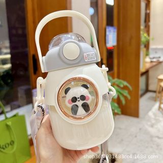 Bình Nước 2Trong1 Gấu Thỏ Nắp bật yêu nhiều 820ml