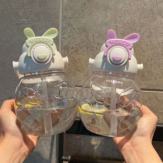 Bình Nước Quai Đeo Thân Hình Thỏ 3 chiều nắp bật cực cưng 1000ml