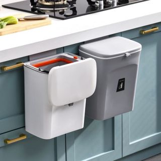 Thùng rác treo tủ bếp, treo tường 7L 9L 12L nắp đậy thông thái đậy kín bằng nhựa PP cao cấp
