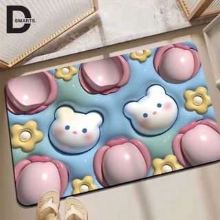 Thảm lau chân in ấn hình 3D siêu cute mẫu hot 2023, thảm chùi chân giột nước 3s, kích tấc 40*60CM ,đồ gia dụng thông min