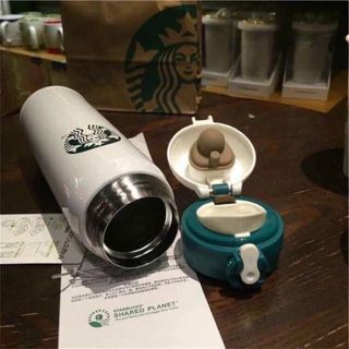Set bình giữ ấm Starbuck, cốc sứ kèm thìa, inox 304 giữ ấm tới 12h , đồ gia dụng thông minh, tiện ích