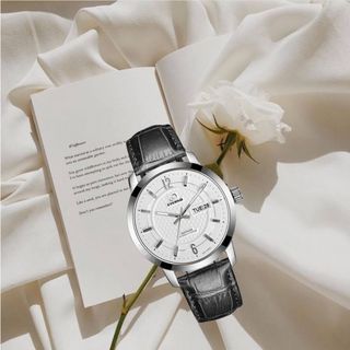 Đồng Hồ Nam - Thương Hiệu ETERNO EM2002L DA ĐEN TRẮNG