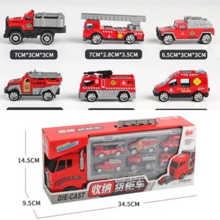 XE TẢI ĐỒ CHƠI NHIỀU NGĂN KÈM 6 XE