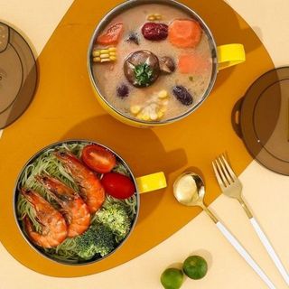 Bát ăn mì inox giữ nhiệt có nắp đậy 1 lít vịt vàng, xanh cute, ca tô đựng cháo mì đa năng , gia dụng decor thông minh