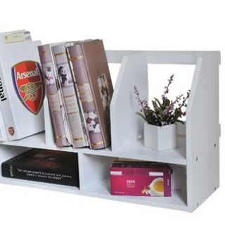 Kệ Sách gỗ để bàn màu trắng - KS002