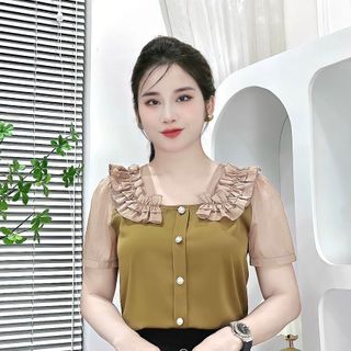 Áo Sơ Mi lụa Phối Tơ Hàng Đẹp