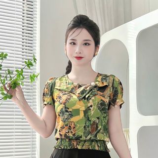 Áo lụa đẹp bo chun gấu