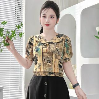 Áo lụa đẹp bo chun gấu