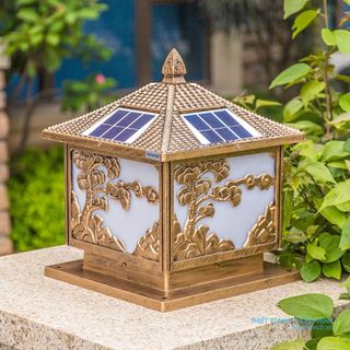Đèn Năng Lượng Mặt Trời MIFIDI | Đèn Trụ Cổng size 25cm họa tiết hình cây tùng TC25CT giá sỉ