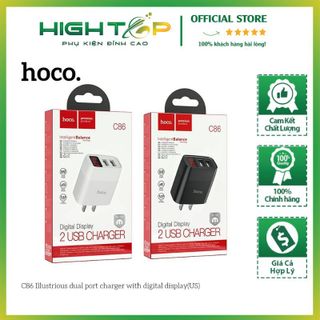 Củ sạc HOCO C86 2USB có đèn báo - sạc đa thiết bị cùng lúc giá sỉ