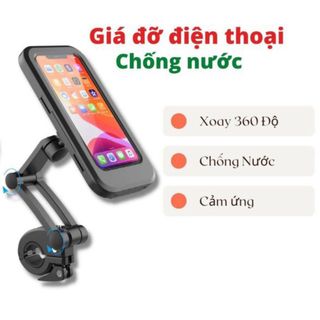 Giá đỡ điện thoại , kẹp điện thoại xe máy chống nước xoay 360 độ