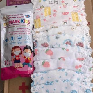 TÚI 10 CHIẾC KHẨU TRANG Y TẾ KF94 TRẺ EM 4D DUY QUÂN
