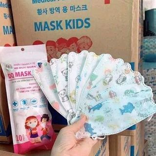 TÚI 10 CHIẾC KHẨU TRANG Y TẾ KF94 TRẺ EM 4D DUY QUÂN