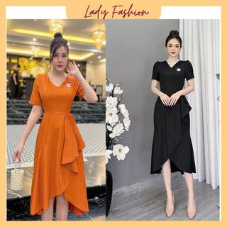 (HCM) Đầm phối bèo gắn phụ kiện xinh - D068- Khánh Linh style - Lady Fashion giá sỉ