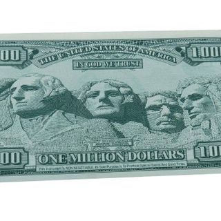 Tiền Lưu Niệm 1 Triệu USD Hình Núi Rushmore 4 Tổng Thống Mỹ Dạ Quang, kích thước: 16.5cm x 6.5cm - SP005972