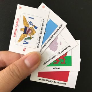 Bộ flash card 361 lá cờ quốc kỳ của các quốc gia vùng lãnh thổ, kích thước: 11,8cm x 5cm x 3,5cm - SP002399