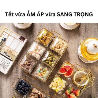 BỘ KHAY MỨT 6 NGĂN THUỶ TINH TRONG SUỐT