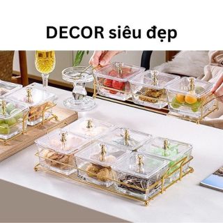 BỘ KHAY MỨT 6 NGĂN THUỶ TINH TRONG SUỐT